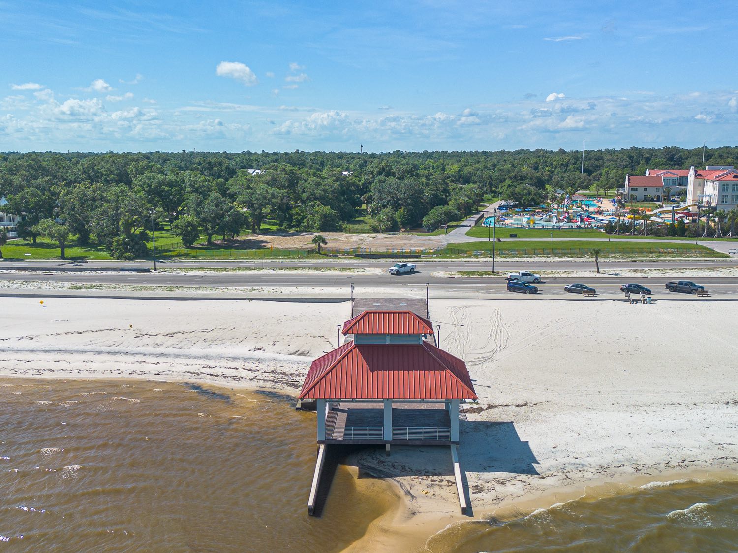 Coffee Creek public pavilion standing seam roof by Gulf South Roofing