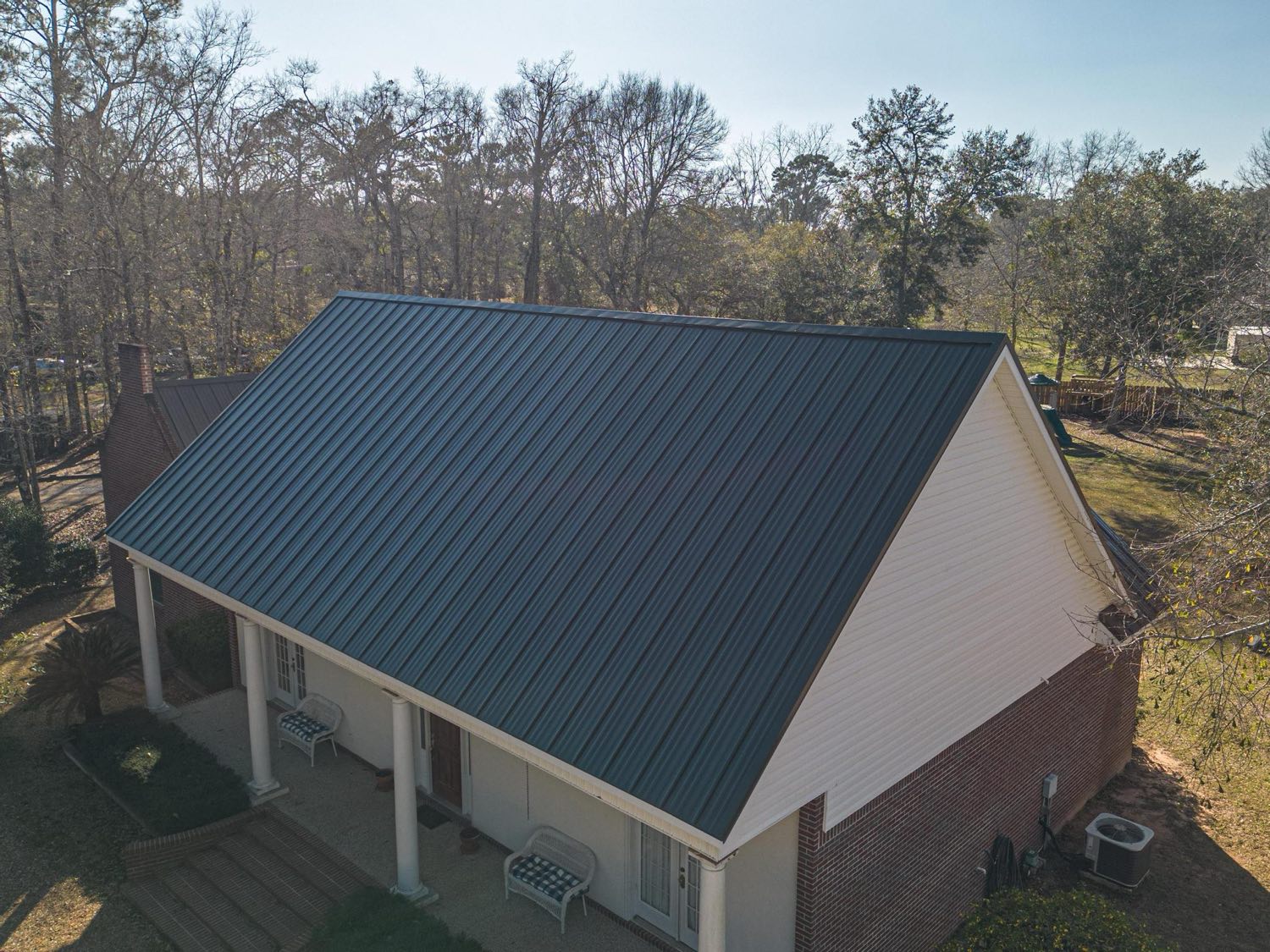 Residential metal roof installed by Gulf South Roofing in D'Iberville Mississippi