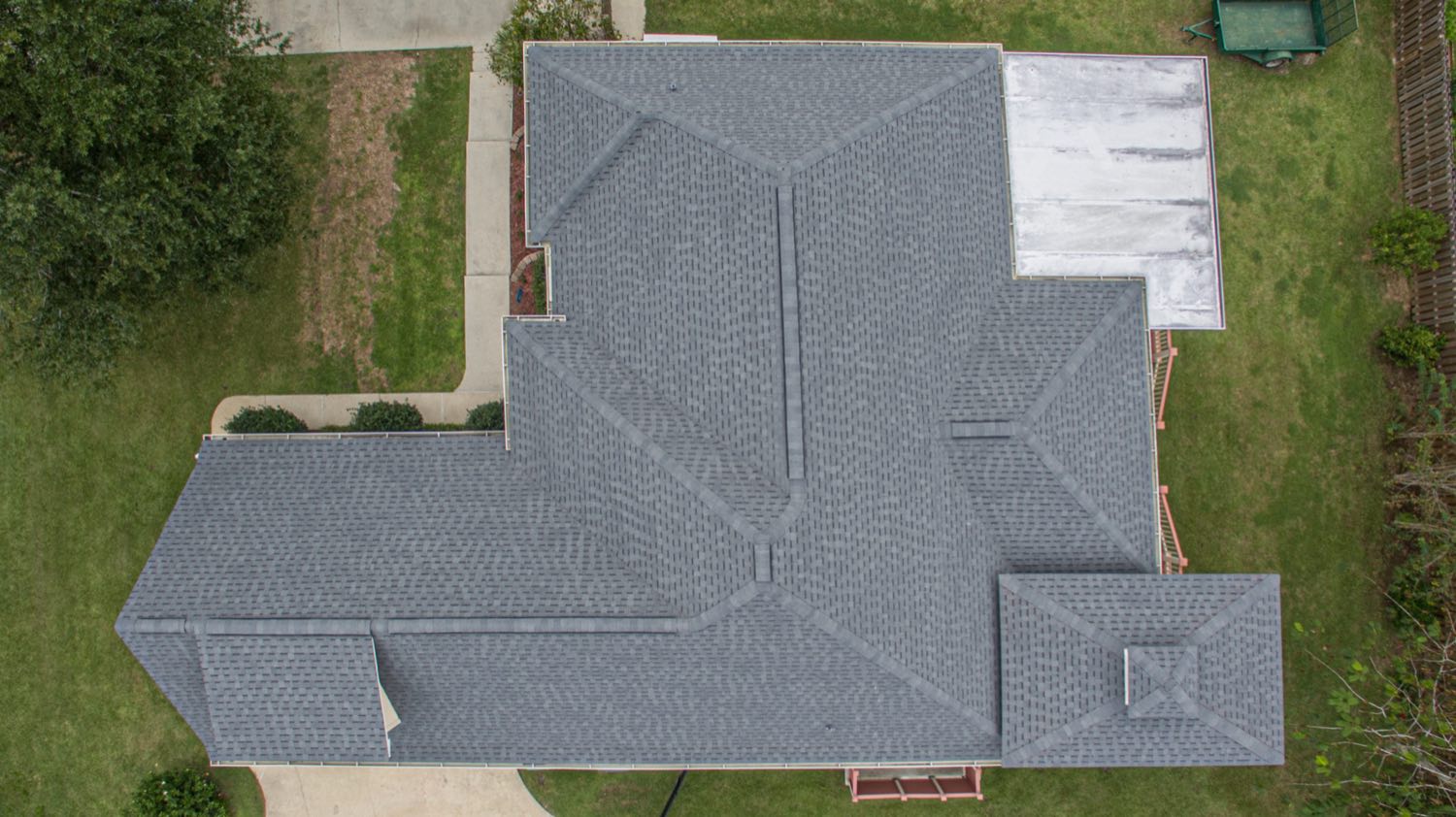 Sealed valley and transition detail on a Diamondhead Mississippi roof